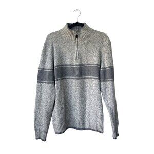 Daniele Blasi‎ Mens Sweater Wool Nordic Size L Winter Mock Neck Zip Long Sleeve